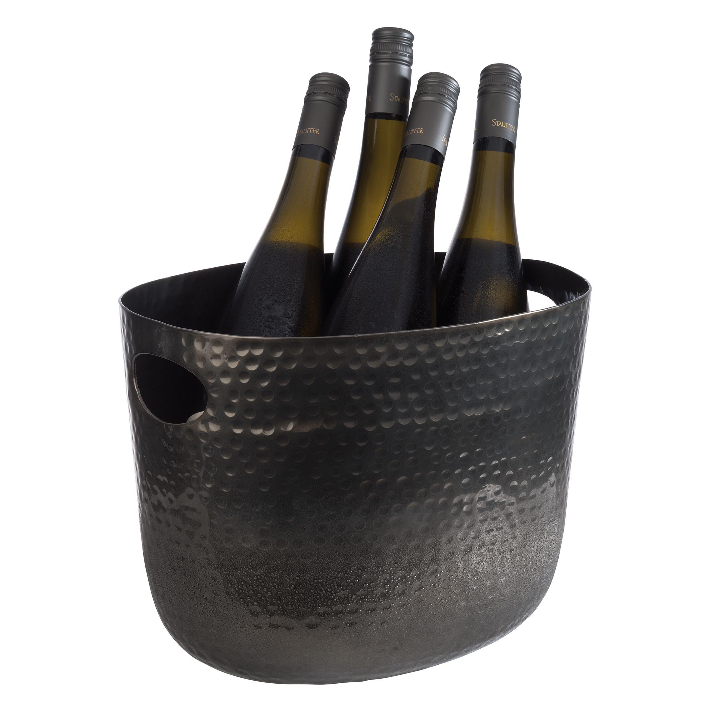 aps-aluminium-gunmetal-look-hammered-surface-handled-wine-bowl-dps-36112 Aluminium 'Gunmetal look' Hammered Surface Handled Wine Bowl — APS
