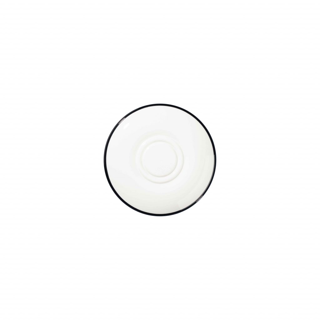 Modest Black Double Well Saucer 16cm / 6.25" — Modest