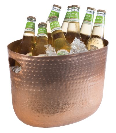 Aluminium 'Copper look' Hammered Surface Handled Wine bowl — APS