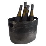 Aluminium 'Gunmetal look' Hammered Surface Handled Wine Bowl — APS