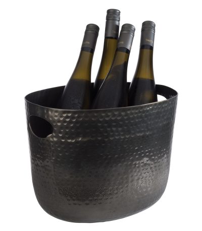 Aluminium 'Gunmetal look' Hammered Surface Handled Wine Bowl — APS