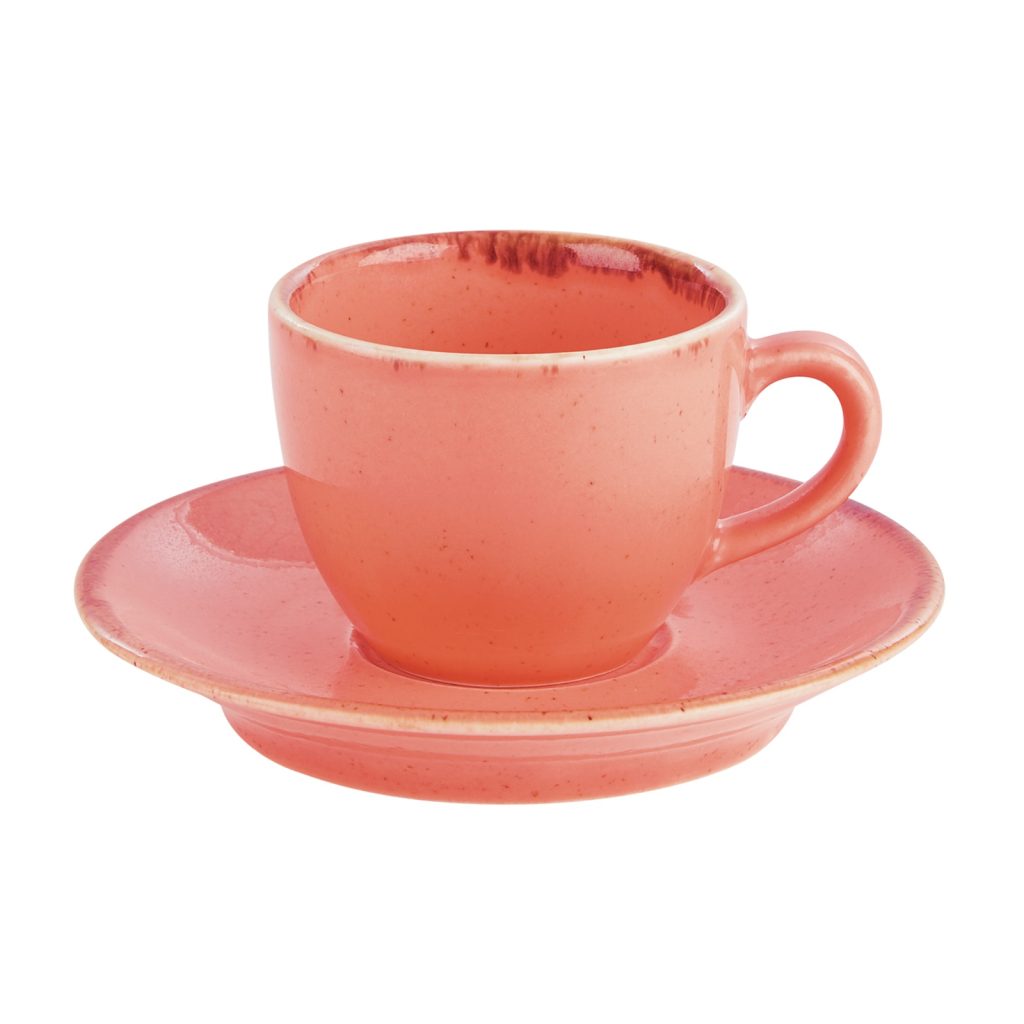 Coral Espresso Saucer 12cm/4.5" — Seasons by Porcelite